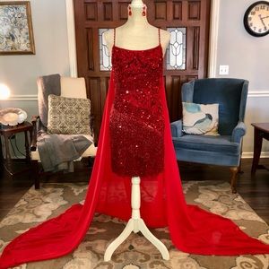 ❗️SOLD❗️Sz 6 Red Sherri Hill Fringe Fun Fashion